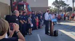 San Diego Mayor Kevin Faulconer speaks at the opening of a new fire station in Point Loma on Tuesday, July 24, 2018.