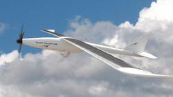 A type of solar-powered drone manufactured by Silent Falcon UAS Technologies that will soon take flight over wildfires in the Western US. A type of solar-powered drone manufactured by Silent Falcon UAS Technologies that will soon take flight over wildfires in the Western US.