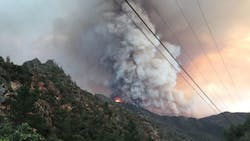 The rapidly growing Ferguson Fire burning west of Yosemite National Park near Mariposa, CA, on Monday, July 16, 2018. The rapidly growing Ferguson Fire burning west of Yosemite National Park near Mariposa, CA, on Monday, July 16, 2018.