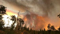 The Ferguson Fire burning near Yosemite National Park on Tuesday, July 24, 2018. The Ferguson Fire burning near Yosemite National Park on Tuesday, July 24, 2018.