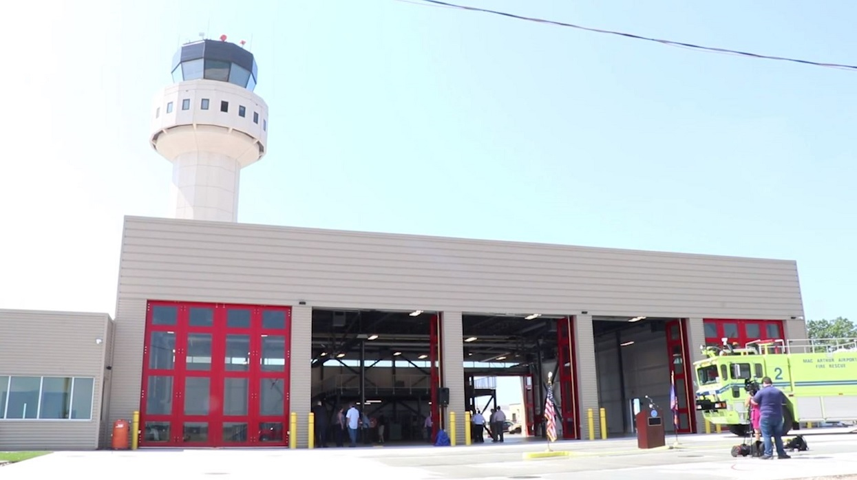 The new $13.5 million firehouse at MacArthur Airport in Ronkonkoma, NY.