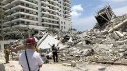 Search and rescue crews from the City of Miami and Miami Beach fire departments on scene after a 13-story building being demolished suddenly collapsed on Monday, July 23, 2018.