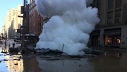 Steam rises after a pipe exploded on Fifth Avenue between 20th and 21st streets in Manhattan on Thursday, July 9, 2018. Steam rises after a pipe exploded on Fifth Avenue between 20th and 21st streets in Manhattan on Thursday, July 9, 2018.