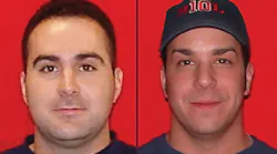 Kansas City firefighters John Mesh, left, and Larry Leggio.