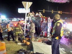 In 2010, SAFD's Ladder 35 was involved in a rollover accident in which none of the four firefighters on board were wearing their seatbelts. All four firefighters were hospitalized, with one firefighter suffering a neck fracture. In 2010, SAFD's Ladder 35 was involved in a rollover accident in which none of the four firefighters on board were wearing their seatbelts. All four firefighters were hospitalized, with one firefighter suffering a neck fracture.