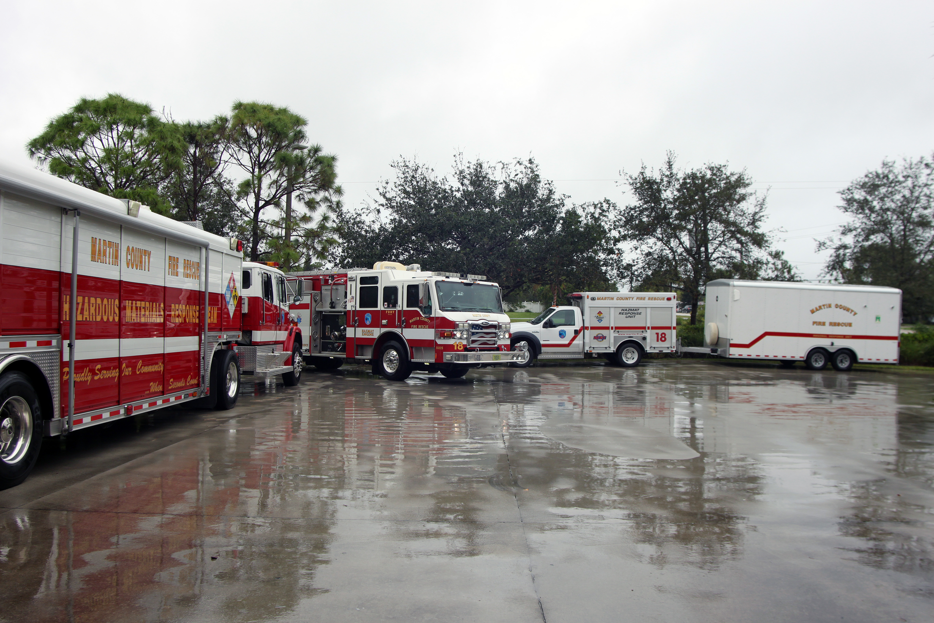 Martin County hazmat response units.