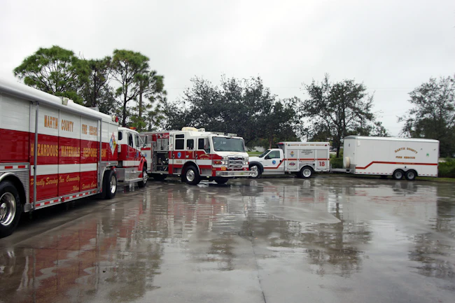 Martin County hazmat response units.
