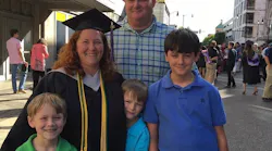 Alabaster, AL, firefighter Billy Gibbs with his wife Cindy and their three sons Marshall, Tucker and Aubrey.