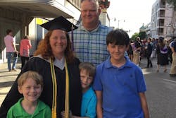 Alabaster, AL, firefighter Billy Gibbs with his wife Cindy and their three sons Marshall, Tucker and Aubrey. Alabaster, AL, firefighter Billy Gibbs with his wife Cindy and their three sons Marshall, Tucker and Aubrey.