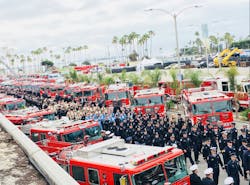 Thousands of firefighters and mourners attended the funeral Tuesday. Thousands of firefighters and mourners attended the funeral Tuesday.