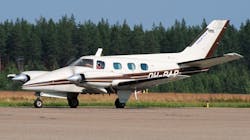A Beechcraft B-60 Duke similar to one that crashed on Eglin Air Force Base near Valparaiso, FL, on Thursday, Aug. 30, 2018, killing four family members on board. A Beechcraft B-60 Duke similar to one that crashed on Eglin Air Force Base near Valparaiso, FL, on Thursday, Aug. 30, 2018, killing four family members on board.