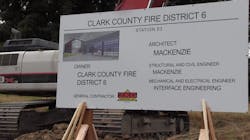 The site of Clark County Fire District 6&apos;s new station during a groundbreaking ceremony on Thursday, Aug. 30, 2018.