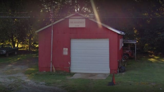 The small fire station of the North Courtland, AL, Volunteer Fire Department.