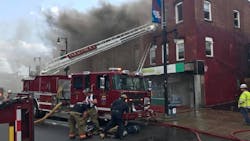 Syracuse firefighters on scene during an apartment building fire on Wednesday, Aug. 29, 2018. Syracuse firefighters on scene during an apartment building fire on Wednesday, Aug. 29, 2018.