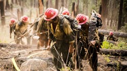 Wildland crews continue working to fully contain the Ferguson Fire in the Sierra National Forest on Monday, Aug. 13, 2018. Wildland crews continue working to fully contain the Ferguson Fire in the Sierra National Forest on Monday, Aug. 13, 2018.