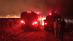 Firefighters from Grant County Fire District 13 work the Grass Valley Fire. Firefighters from Grant County Fire District 13 work the Grass Valley Fire.