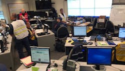 Honolulu firefighters speak with members of California Task Force 3 on Thursday, Aug. 23, 2018, ahead of the arrival of Hurricane Lane. Honolulu firefighters speak with members of California Task Force 3 on Thursday, Aug. 23, 2018, ahead of the arrival of Hurricane Lane.