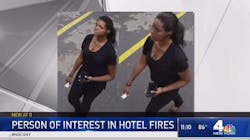 An unidentified woman whom police believe set fire to a room and several trash cans at a Times Square hotel on Tuesday, Aug. 28, 2018. An unidentified woman whom police believe set fire to a room and several trash cans at a Times Square hotel on Tuesday, Aug. 28, 2018.