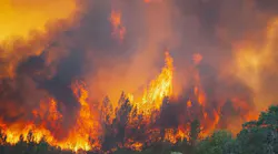 Flames erupt from the River Fire near Scott's Valley Road in Lake County, CA, on Aug. 2, 2018.