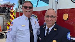 Palm Coast Fire Chief Michael Beadle, left, with Deputy Chief Gerald &apos;Jerry&apos; Forte on Tuesday, Aug. 21, 2018.