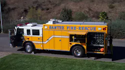 The Santee Fire Department sold their 2000 heavy rescue to Spencer, MA, where the rig will be the only yellow apparatus int the fleet.