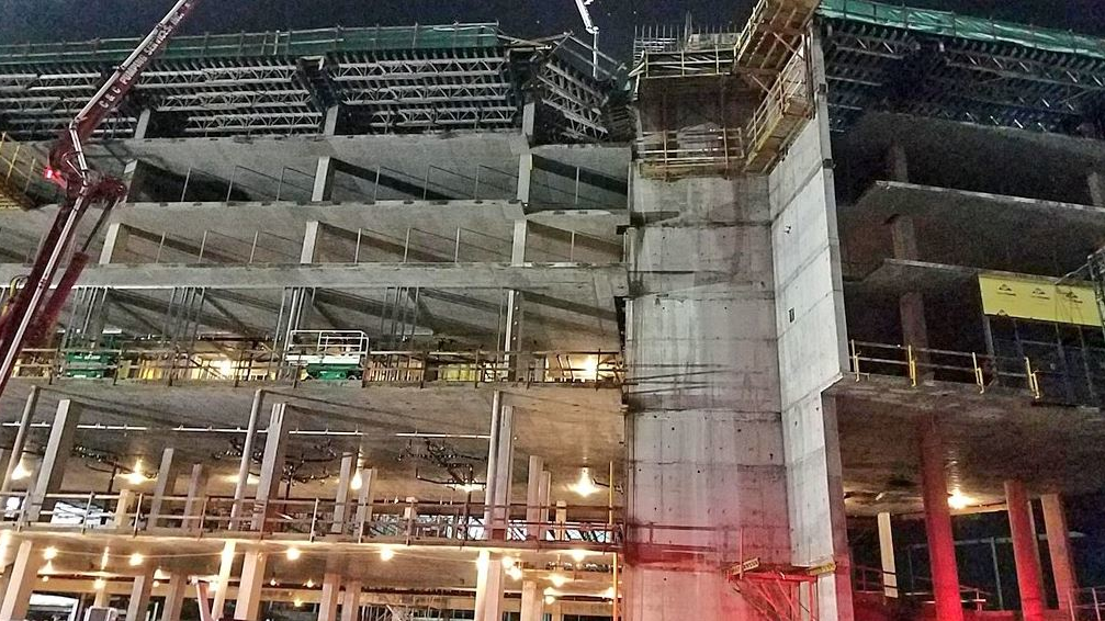 A construction site outside Orlando, FL, where two workers were killed when scaffolding collapsed on Wednesday, Aug. 29, 2018.