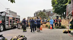Philadelphia firefighters on scene during efforts to rescue a worker who was found dead after a trench collapse on Thursday, Aug. 16, 2018. Philadelphia firefighters on scene during efforts to rescue a worker who was found dead after a trench collapse on Thursday, Aug. 16, 2018.