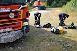 The Skellefte&aring; Model encourages firefighters to remove contaminated gear at the scene and store in a part of the vehicle cabin separate from where firefighters are riding.