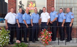 From left: Captain Mark Zumbragel, Firefighter Jim Kriebs, Firefighter Jeff Vaughan, Firefighter Nic Thornton, Lt. Shawn Schadle, Firefighter Aaron Pihl, Firefighter Jason Swanson and Firefighter Mark Beck.