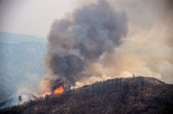 A hot spot flares along High Valley Road during the Ranch Fire on Aug. 6, 2018 in Lake County. A hot spot flares along High Valley Road during the Ranch Fire on Aug. 6, 2018 in Lake County.
