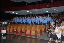 The proposed tax break would have helped recruit public safety professionals, such as this group of Baltimore County firefighter recruits who graduated last week, and retain them as residents.
