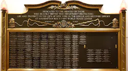 The FDNY Memorial Wall honoring members who have died from illnesses related to the response to the terror attacks of Sept 11, 2001.