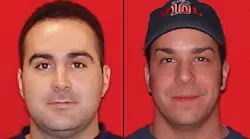 Kansas City firefighters John Mesh, left, and Larry Leggio.