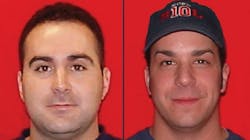 Kansas City firefighters John Mesh, left, and Larry Leggio. Kansas City firefighters John Mesh, left, and Larry Leggio.