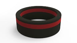 Mens New Thin Line Black Red Front White