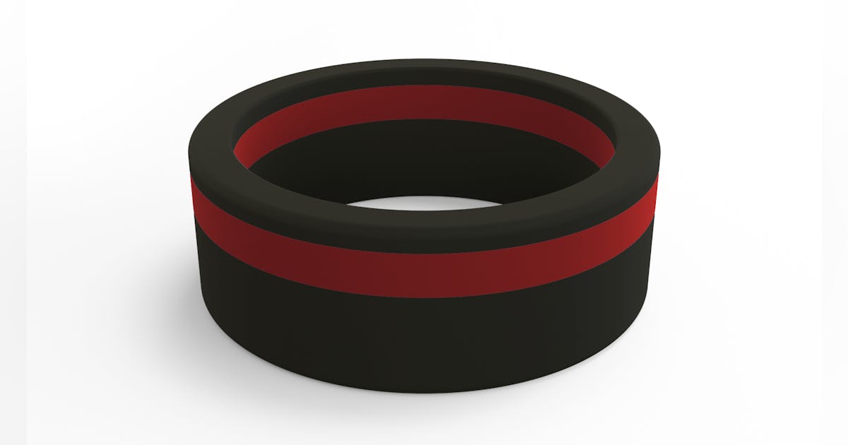 Silicone rings thin red line on sale