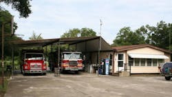 Orange County Fire Station 29, which will be officially closed on Oct. 1, 2018, is a converted mobile home with a tall car port to house fire apparatus.