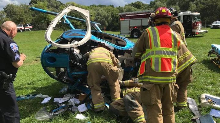 West Bloomfield MI Firefighters Helicopter Chopper Crash Pontiac Trail ...