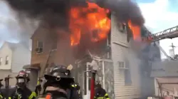 FDNY firefighters at the scene of a three-alarm fire at a home in Brooklyn on Monday, Sept. 24, 2018.