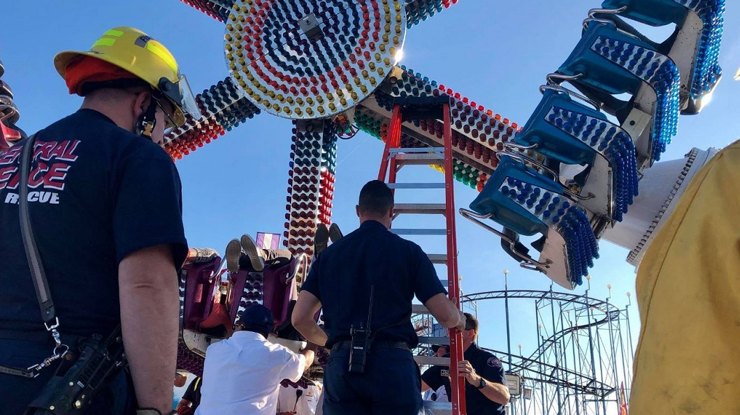 Central Pierce firefighters during a rescue at the Washington State Fair in Puyallup on Monday, Sept. 3, 2018.
