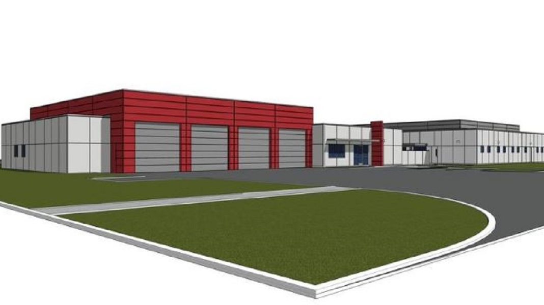 A design drawing for Jacksonville Fire and Rescue's new Station 73 and a backup 911 center to be located next door.