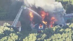 Firefighters battle a house fire in Lawrence, MA, after a series of gas explosion on Sept. 13, 2018. Firefighters battle a house fire in Lawrence, MA, after a series of gas explosion on Sept. 13, 2018.