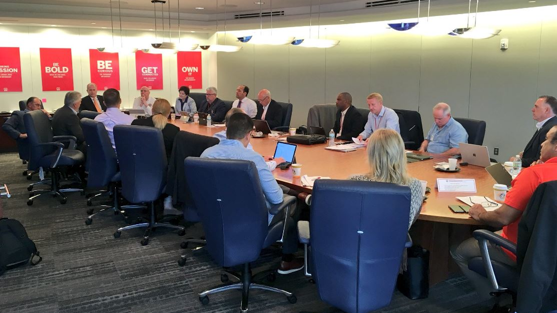 Metropolitan fire chiefs attending the Urban Fire Forum at NFPA headquarters in Quincy, MA, on Thursday, Sept. 20, 2018.