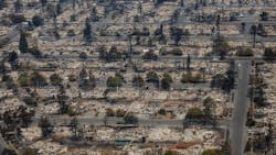 An aerial view of homes destroyed by the Tubbs Fire in Santa Rosa, CA, in October 2017. An aerial view of homes destroyed by the Tubbs Fire in Santa Rosa, CA, in October 2017.