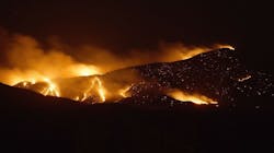 The Sawmill Fire burning overnight in Arizona's Santa Rita Mountains on April 25, 2017. The Sawmill Fire burning overnight in Arizona's Santa Rita Mountains on April 25, 2017.