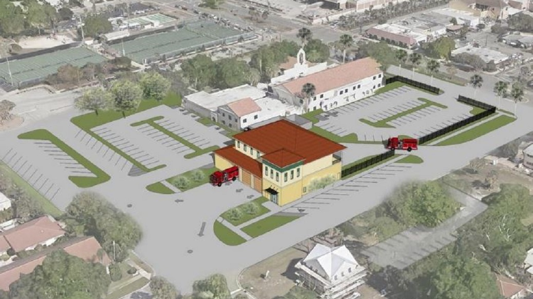 An artist's rendering of a proposed new fire station in Venice.