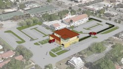 An artist&apos;s rendering of a proposed new fire station in Venice.