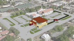 An artist's rendering of a proposed new fire station in Venice. An artist's rendering of a proposed new fire station in Venice.