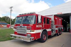 Foam Pumper 71 is equipped with a 2,000-gpm pump, a 1,000-gallon water tank, a 50-gallon foam tank and an additional 35 gallons carried in containers on top of Hazmat 71. Foam Pumper 71 is equipped with a 2,000-gpm pump, a 1,000-gallon water tank, a 50-gallon foam tank and an additional 35 gallons carried in containers on top of Hazmat 71.