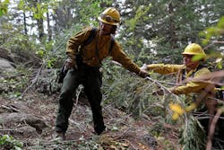 U.S. Forest Service of Inyo National Forest Crew 4 work the Ferguson fire in August. U.S. Forest Service of Inyo National Forest Crew 4 work the Ferguson fire in August.